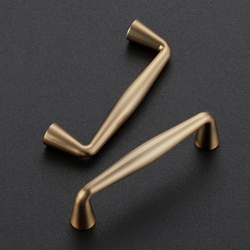 Ravinte Champagne Bronze Cabinet Handles Solid Handles,3 Inch,5 Pack - color: Champagne Bronze, size: 3 Inches Hole Center