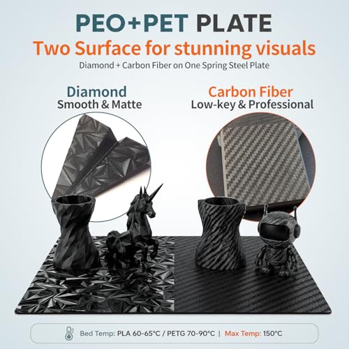 Upgraded 310x325mm K2 Pro Build Plate, Double-Sided PEO PET Build Plate Printing Bed Platform for K2 Pro 3D Printer,Flexible Spring Steel Sheet Without Magnetic Base for K2 Plus - size: 310x325mm