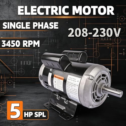 54421193 5HP Air Compressor Motor for Ingersoll Rand, Single Phase - size: 5HP