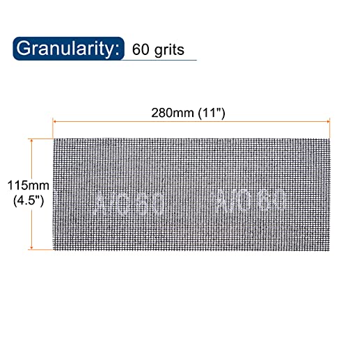 uxcell 10pcs Mesh Sanding Sheets 60 Grits 4-1/2-inch x 11-inch Mesh Sandpaper Pad for Wood Wall Repair, Dust-Free Wet/Dry Polish - style: 60 Grit