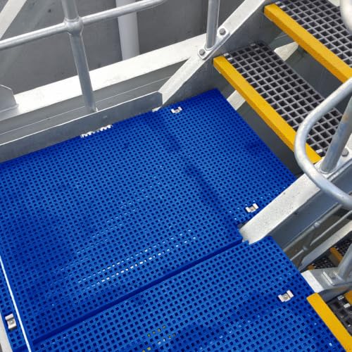Agfabric 24x48x1in Fiberglass Grating Cover, Heavy Duty FRP Cover for Car Wash, Trench Drain, Driveway Patio Drain Channel, Wearproof, Rustless, Prevent Debris Blocking Channels, Blue, 1pc - color: Blue, size: 2ftx4ft x 1in