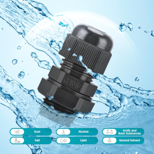 50 Pcs 3/8" NPT Cable Glands Waterproof Strain Relief Connector - color: 50 Pcs 3/8" NPT