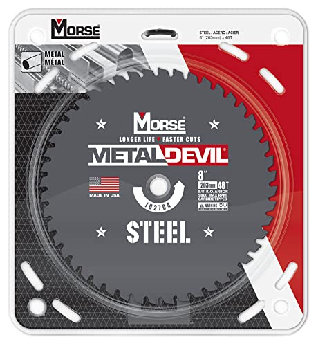 Morse Metal Devil CSM848FSC, Circular Saw Blade, Carbide Tipped, Steel Cutting, 8 inch, 1 Pack