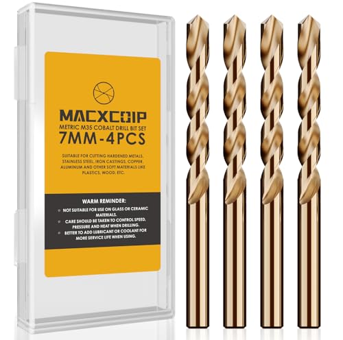 Metric 4Pcs 7mm M35 Cobalt Drill Bit Set - size: 7 mm (4 pcs)