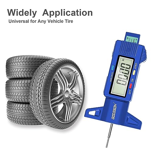 GODESON Digital Tire Tread Depth Gauge 25.4 mm Blue - color: Blue