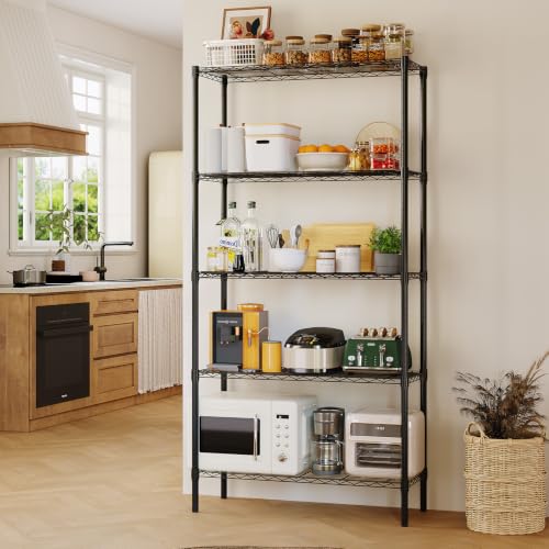 GarveeTech Heavy Duty Garage Shelving Unit, 36 in L x 14 in D x 72 in H - color: Black, size: 36 in L x 14 in D x 72 in H
