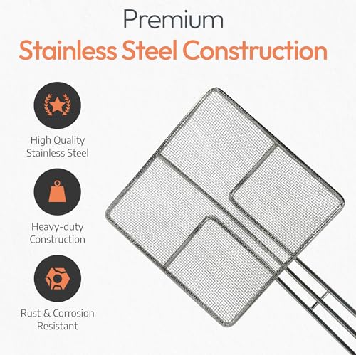 Wire Mesh Strainer with Handle, 4-Pack Deep Fryer Skimmer Cuisine Ready