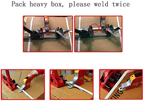 Poly Strapping Tensioner & Hot Meltting Strapping Sealer for Ploypropylene Strap 1/2 to 5/8" Buckle-Free Electrical Strapping Tools - color: red tensioner + electrical sealer tools