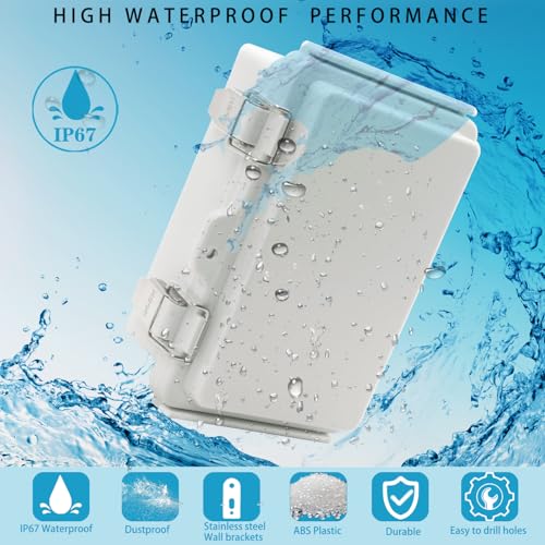 Waterproof Electrical Box Junction Box Weatherproof IP67 ABS Plastic Enclosure Switch Router Project Box Electronics Enclosure with Mounting Plate Wall Bracket Grey 5.9"x3.9"x2.8" - color: Grey, size: 5.9" x 3.9" x 2.8"