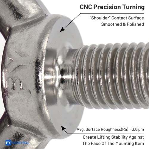 Stainless Steel Machinery Shoulder Lifting Eye Bolt (M16, 4 Items) - size: M16