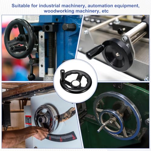 uxcell Handwheel with Revolving Handle, 0.5" Hole x 4.9" OD, Black - size: 0.5" Hole x 5" OD