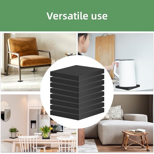 8Pcs Black EVA Foam Pad 4in x 4in x 1/2in High Density Closed Cell Foam Sheet, Soundproofing & Flame Heat Resistant & Without Leaving Residue for Appliances Crafts Outdoor Furniture DIY Electronics - size: 4in x 4in x 1/2in