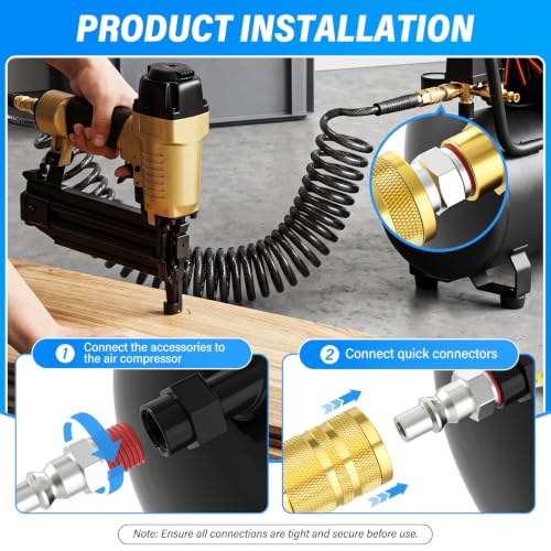 TAILONZ 16Pcs 1/4" MNPT Industrial Air Quick Connect Plug