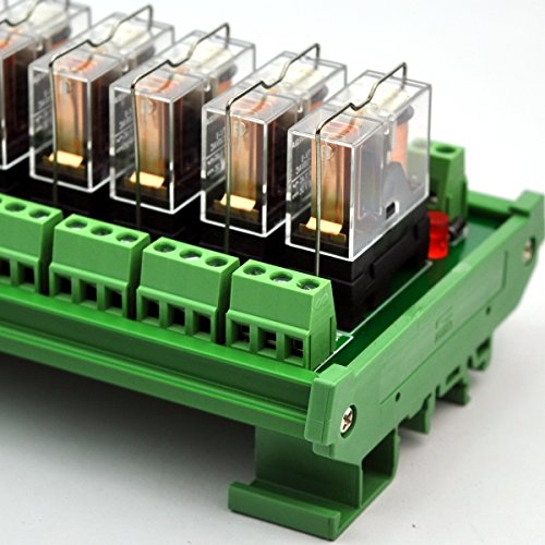 Electronics-Salon DIN Rail Mount AC/DC 24V Control 16 SPDT 16Amp Pluggable Power Relay Module, G2R-1-E - style: 16 Channel 24V