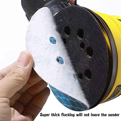 Orbital Sander Sandpaper 5 Inch 8 Hole Sanding Disc Hook and Loop Pads Sand Paper 60 Grit for Wood Metal 70 PCS Blue Aluminum Oxide Anti Blocking Rhombus Sanding Discs - style: 5 inch 60 grit