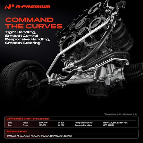 A-Premium Power Steering Pressure Hose Assembly Compatible with Ford