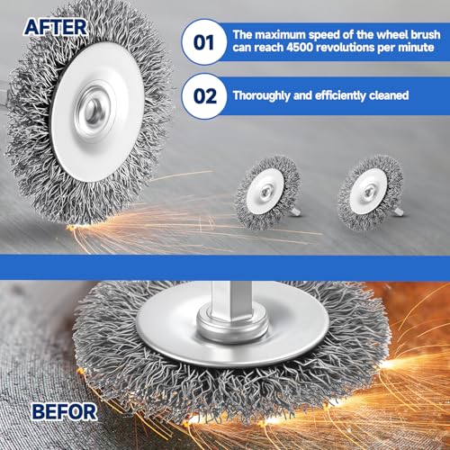 Moxweyeni 20 Pcs 2 Inch Stainless Steel Wire Wheel Brushes for Drill Bits - size: 2 Inch