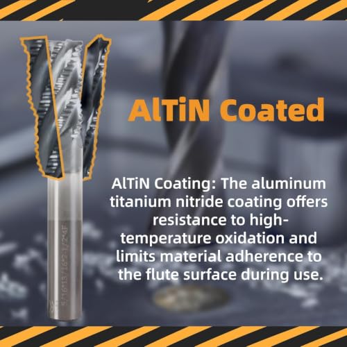 5/16" 4 Flute Roughing End Mill AlTiN Coated Carbide, 1Pcs - size: 5/16 in