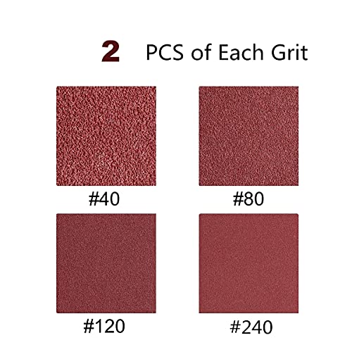 6 x 48-Inch Sanding Belts for Belt Sander 6x48, 40 80 120 240 Grit, 8 Pack - size: 6x48 inch