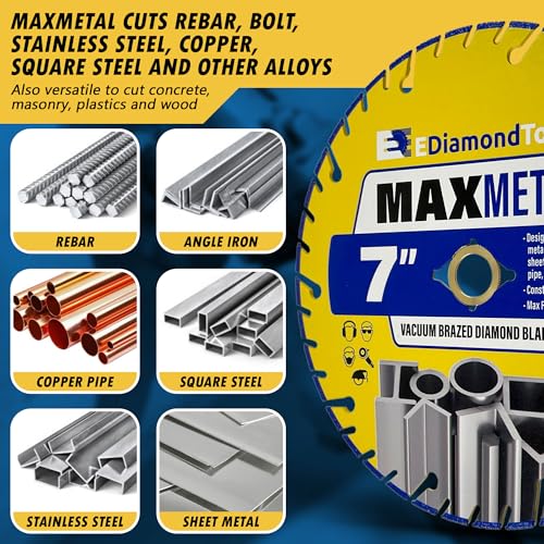7" Diamond Saw Wheel for Metal Cutting, 1 PC - size: 7"