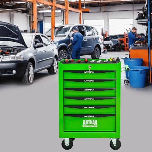 6-Drawer Rolling Tool Chest, Lockable for Garage,Green - color: Green, size: 6-Drawers
