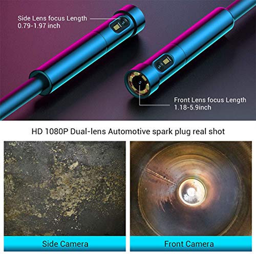 Dual Lens Endoscope with Light, 5.0mm Slim Snake Inspection Camera