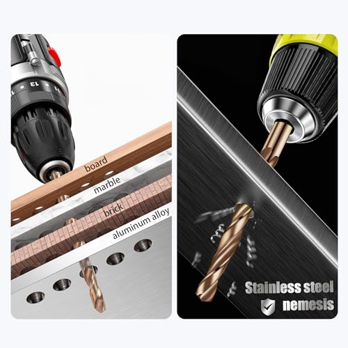 Cobalt Drill Bit 5/64" Twist Drill Bits, M35 High Speed Steel Jobber Length Drill Bit, 135 Degree Tip for Hard Metal, Stainless Steel, Cast Iron with Index Storage Case, Pack of 10 pcs - size: 5/64 in(10pcs)