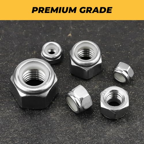 100pk #10-24 Nylon Insert Hex Lock Nuts, 304 SS 18-8, Industrial Grade A2 - color: Silver, size: #10-24