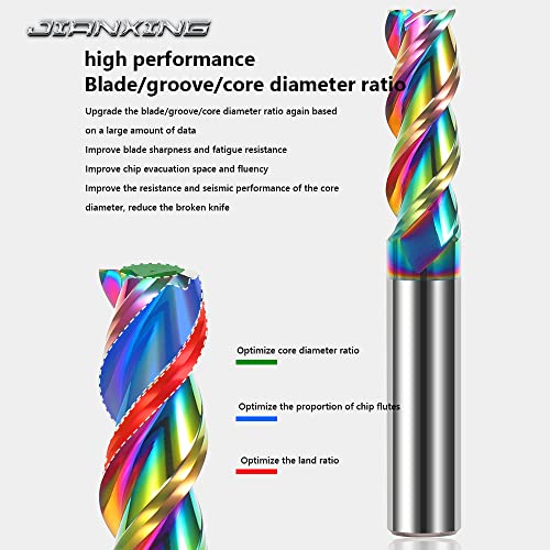 3/8" Extra Long Carbide Square End Mill, 3 Flute, 4” OAL, 1 Pc - size: 3/8" Extra Long (1 Pieces)
