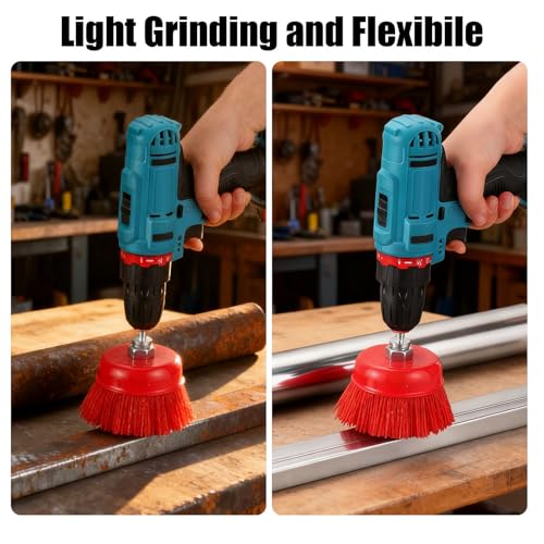 6” Nylon Filament Brush, 6 Inch Abrasive Nylon Bristle Cup Brushes
