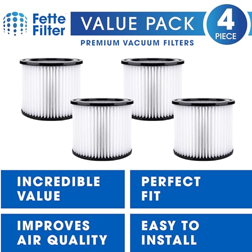 90398 Filter Replacement for Shop-Vac 90398, 903-98, 9039800, 903-98-00 Type AA Wet/Dry Vacuum Cartridge Filter - Pack of 4 - size: Pack of 4