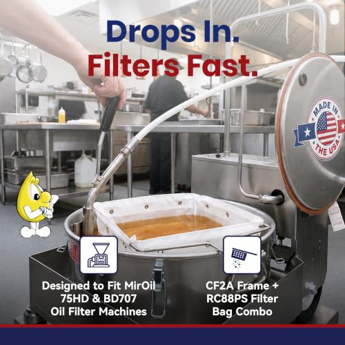 MirOil C88PS Bag and Frame Combo, EZ Flow Fryer Filter Bag Part 02855 - size: Filter Bag - Frame