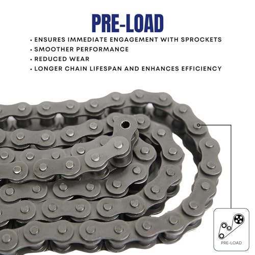 Jeremywell 40 Roller Chain 10 Feet with 2 Connecting Links for Go Karts, Mini Bikes, Scooters, ATV, MTV, Dirt Bike and Other Industrial Machinery - size: 10 Feet, style: 2 Master Link