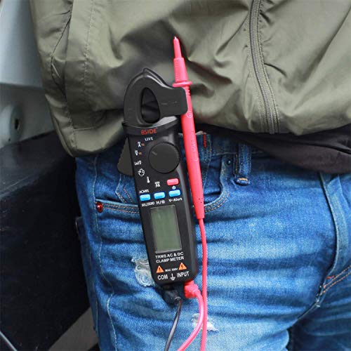 BSIDE ACM91 Digital Clamp Meter 1mA AC/DC Current True RMS Auto-Ranging 6000 Counts Meter Hz Temperature Capacitance Live Check V-Alert Low Impedance Voltage Tester