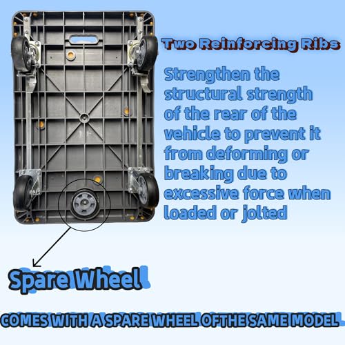 Heavy Duty Flatbed Cart with Swivel Wheels with Brakes,36" Lx24 W - color: Gray, size: Large