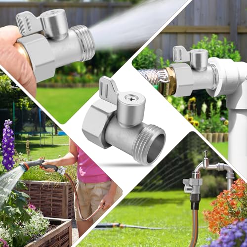 304 Stainless Steel Garden Hose Shut Off Valve, 2 Pack 3/4" GHT Garden Hose Ball Valve, Heavy Duty Hose Connector Water Shut Off Valve Hose Shutoff Valve