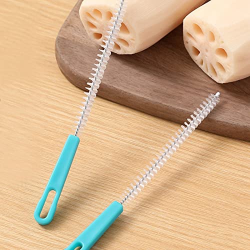 Straw Brush, Tea Pot Spout Brush Lotus Root Hole Brush Sippy Cup Brush Extra Long Nylon Thin Brush for Washing Glass Silicone Metal Straws Tubes Brush Sewer Drain Brush