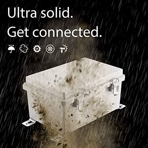 Gratury Junction Box, IP67 Waterproof Plastic Enclosure for Electrical Project, Hinged Grey Cover, Includes Mounting Plate and Wall Bracket - color: Grey, size: 11.4"×7.5"×5.5"