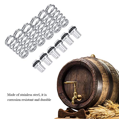 Fdit 6Pcs Universal Poppet Valve Spring Beer Replacement Stainless Steel Beer Parts Fits Ball & Pin Lock Keg Post