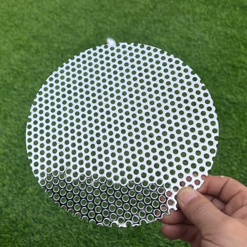 8" Diameter Round Slices Perforated Metal Sheets 19 Gauge Opening 1/5"(About 5 mm) Expanded Metal Mesh Perforated Plate 304 Stainless Steel Sheet Mesh Screen Panel Decorative Me - size: Round 8"