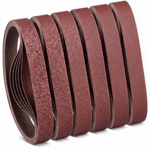 1/2 x 18 Inch Sanding Belts 36 Pack - 6 Each of 40/80/120/180/240/400 Grit