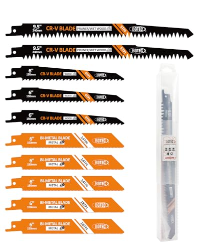 BGTEC Reciprocating Saw Blade Set with Storage Box 10-Piece - size: 10PCS