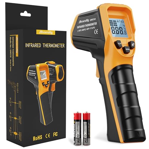 Infrared Thermometer Laser Temperature Gun -58℉ to 1112℉,with Cal Calibration and Adjustable Emissivity,Min& Max Measure,for Cooking,Oven,Meat Food,HVAC,Appliance(Yellow) - color: Yellow