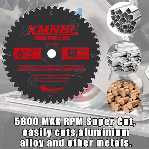 6-1/2 Inch Metal Cutting Blade,Replace for Diablo D0648CFX 6-1/2" Metal Cutting Circular Saw Blade,Compatible with 6 1/2 Inch Circular Saw,Cermet Carbide Up to 5X Longer Life 5/8 Arbor - size: 6 1/2 Inch 48T Metal Saw Blade