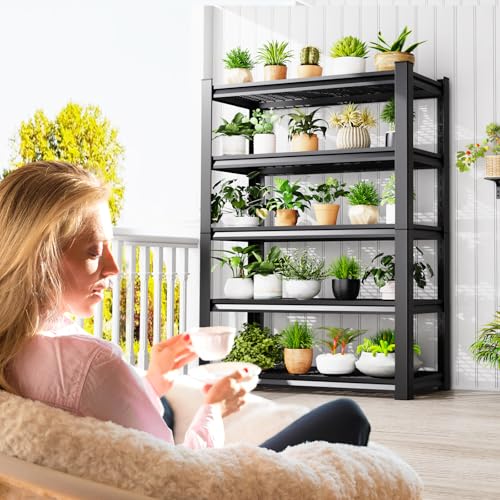 71.2''H Storage Shelves,5-Tier Garage Shelving ,Adjustable Garage Shelves ,Heavy Duty Metal Shelving, 5 Tier Wire Utility Steel Shelf, Easy-to-install Shelving Units and Storage 71.2''x45.6''x17.7" - size: 72''H*46''W*18''D