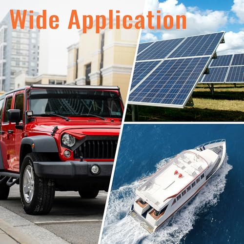 Joinfworld 400A Bus Bar 12V Power Distribution Block with 4 x 3/8" Studs 12 Volt Marine Copper Battery Busbar Terminal Block for Car, Boat, Automotive, RV, Solar Wiring - Negative&Positive - size: 400A 4 x 3/8"(M10) Studs