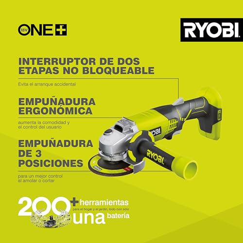Ryobi 5133001903 R18AG-0 One+ Cordless Angle Grinder Angled