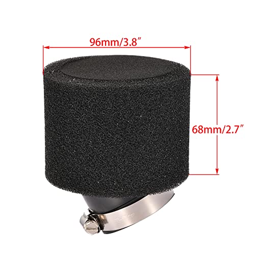 WOOSTAR 45mm Foam Air Filter Cleaner Bent Neck Tube Replacement for KLX CRF 125cc 150cc ATV 4 Wheeler Quad Scooter Dirt Pit Bike Black - color: Black Curved, size: 45mm