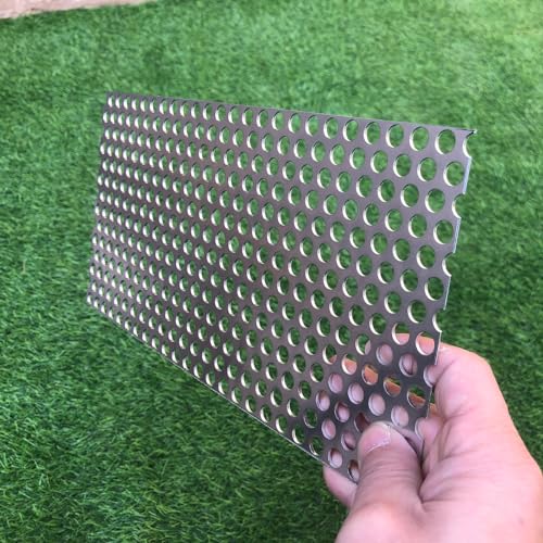 Aluminum Perforated Metal Sheets 16 Gauge 11.8 inch by 5.9 inch Expanded Metal Mesh Aluminum Opening 1/3" 0.32 inch (About 8 mm) Perforated Steel Sheet Aluminum Mesh Screen Decorative Metal Mesh - size: 11.8" X 5.9"