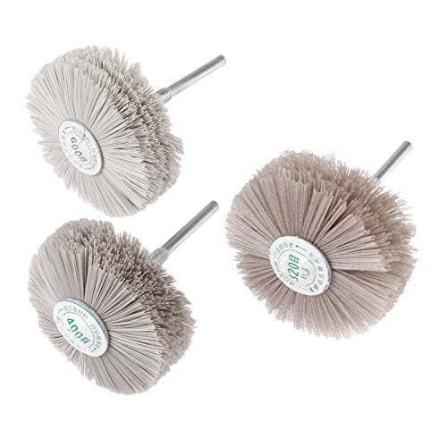 3PCS Nylon Abrasive Wheel Brush Filament,320# 400# 600# Grinding Head